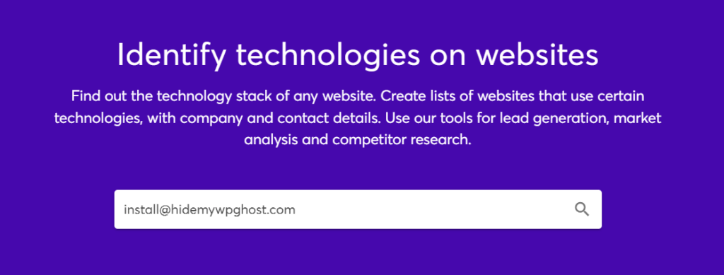 Check the results with Wappalyzer