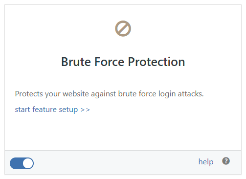 Activate Brute Force Protection
