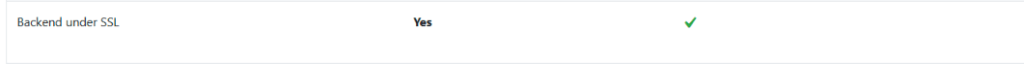 Backend under SSL