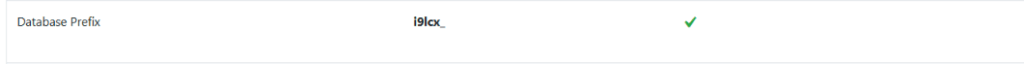 Database Prefix