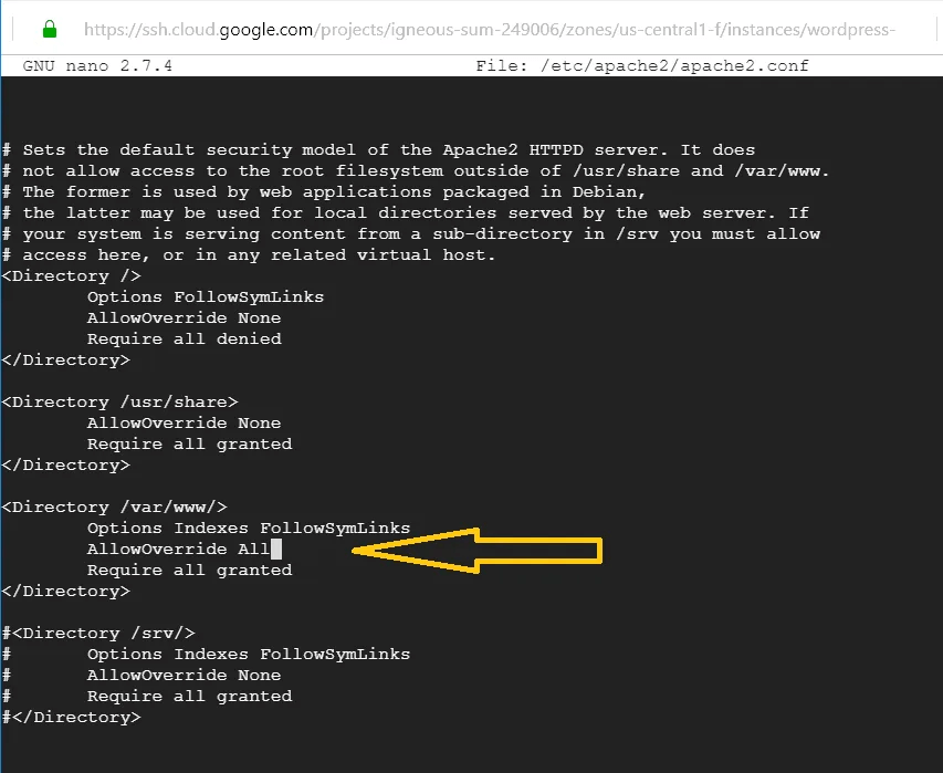 Enable Apache AllowOverride