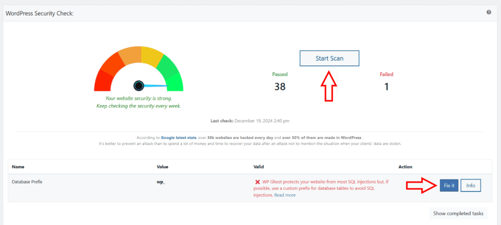 Change Database Prefix with WP Ghost