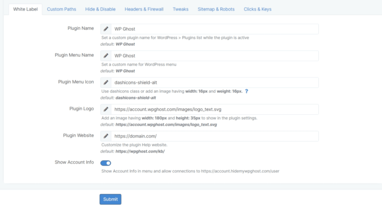 Plugin customization