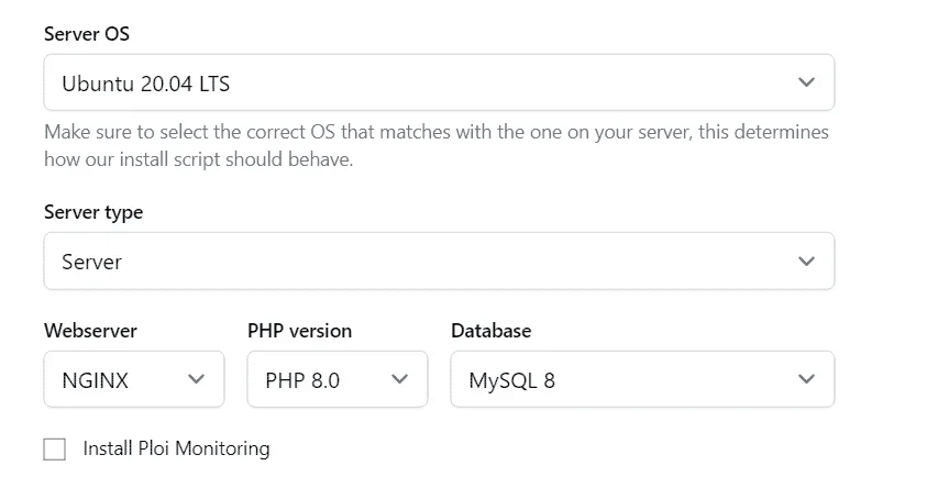 Ploi.io new ubuntu server