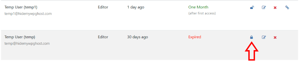 Lock/Unlock Temporary Login User