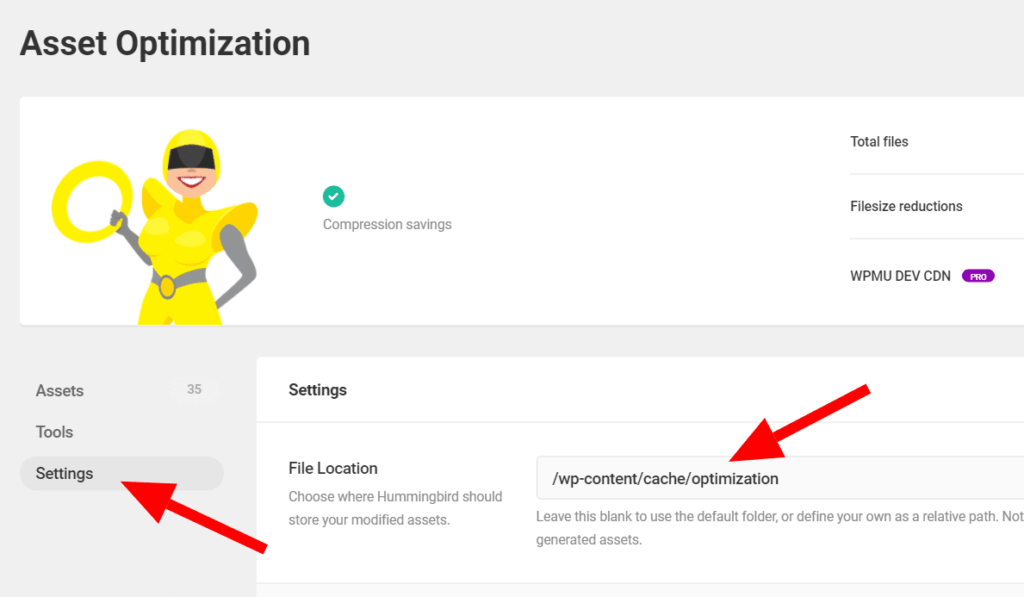 Hummingbird custom cache path