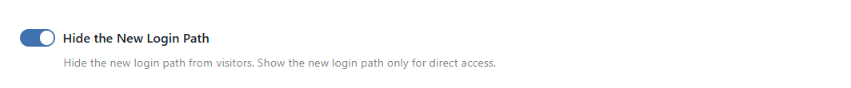 Hide the New Login Path