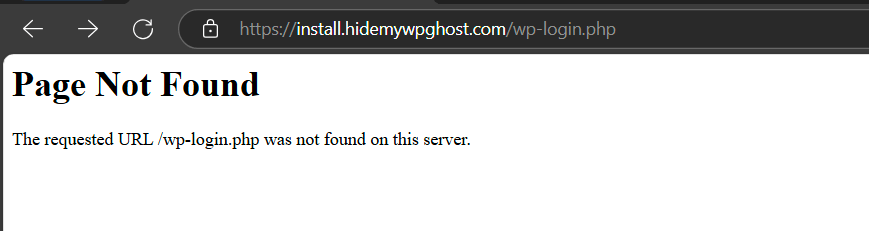 Page not found wp-login.php