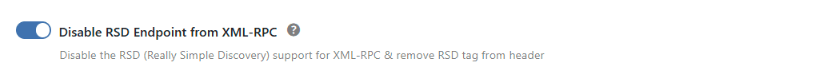 Disable RSD Endpoint from XML-RPC