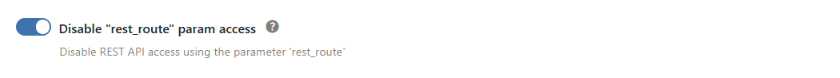 Disable rest_route Parameter Access