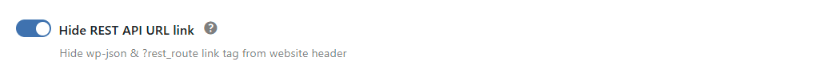 Hide REST API URL Link