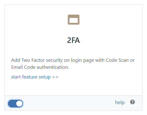 Activate Two-Factor Authenticator feature