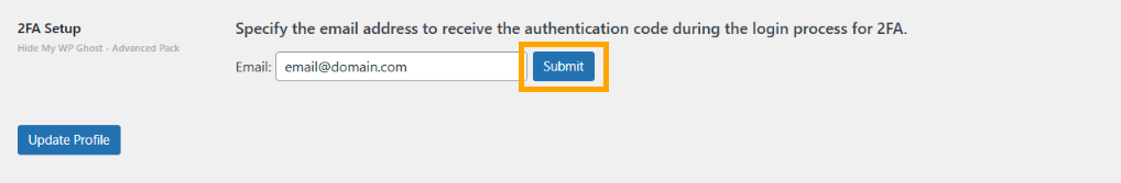 2FA Set Email Address