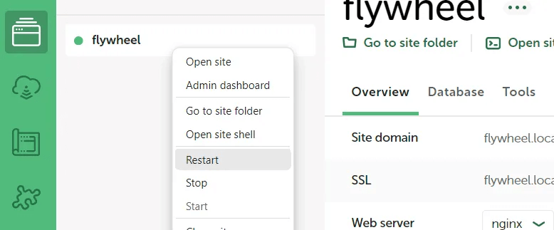restart flywheel server