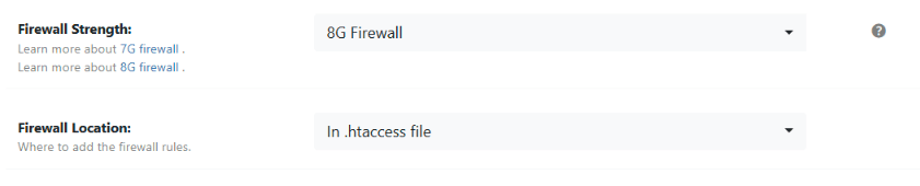 Place the firewall rules in htaccess file