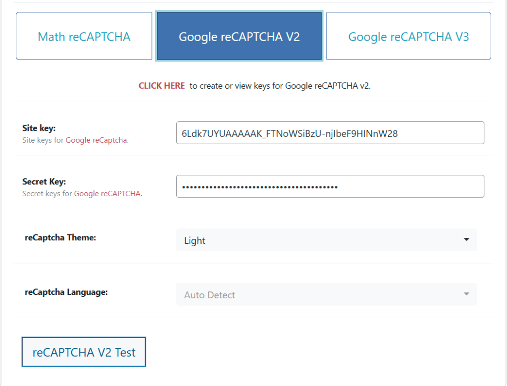 Google V2 reCaptcha