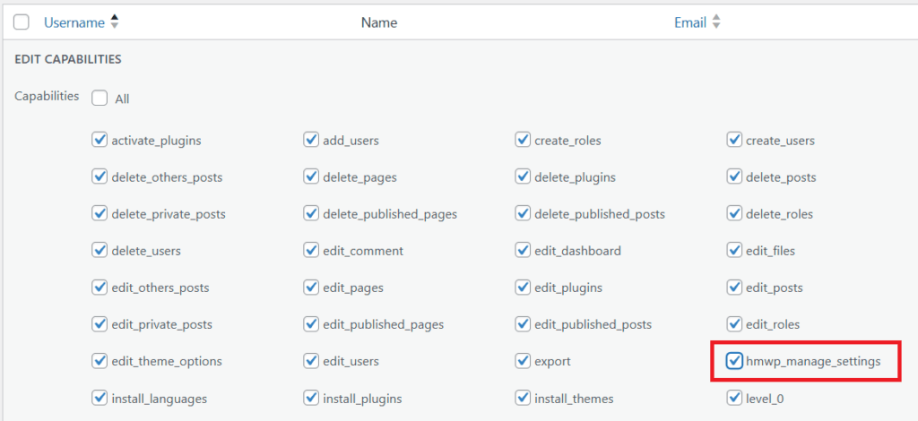 Update Users Capabilities