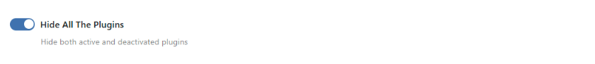 Hide All the Plugins