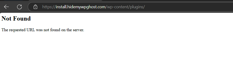 Show 404 error on plugins path