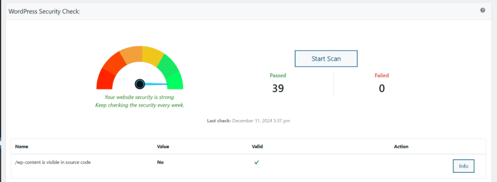 Run a Security Check