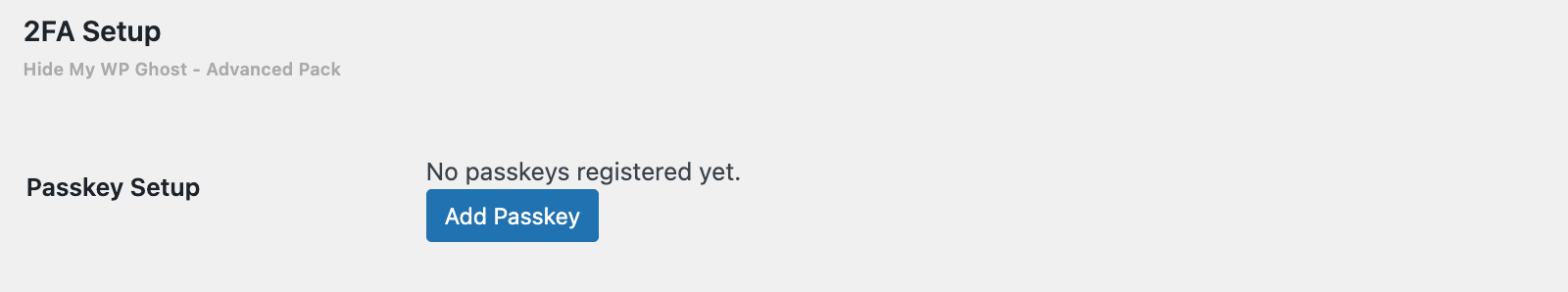 2FA Passkey - Set New Passkey