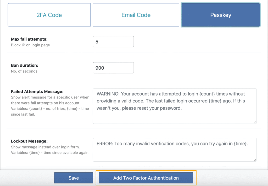 2FA Passkey Authentication