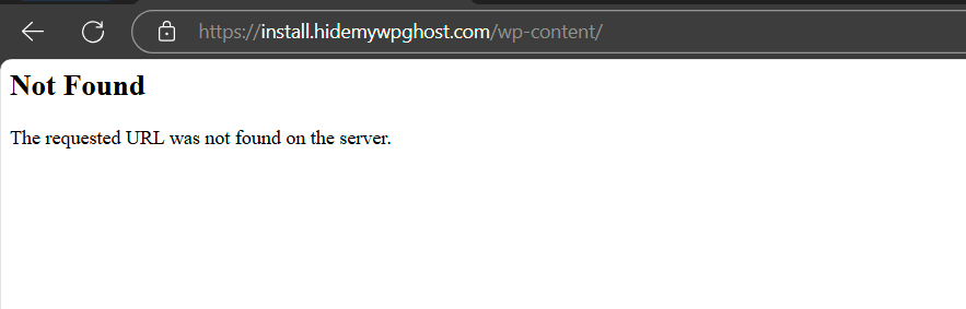 Show 404 error on wp content path