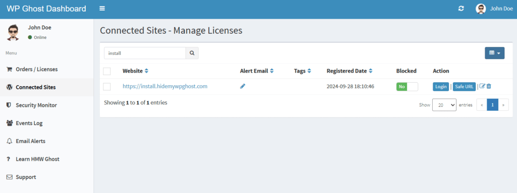 Access login with Safe URL