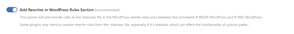 Add Rewrites in WordPress Rules Section