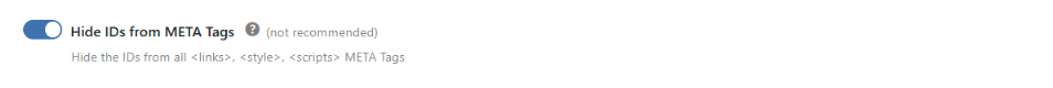 Hide IDs from META Tags