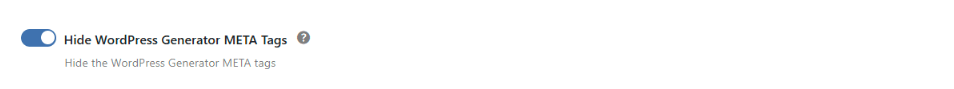 Hide WordPress Generator META Tags